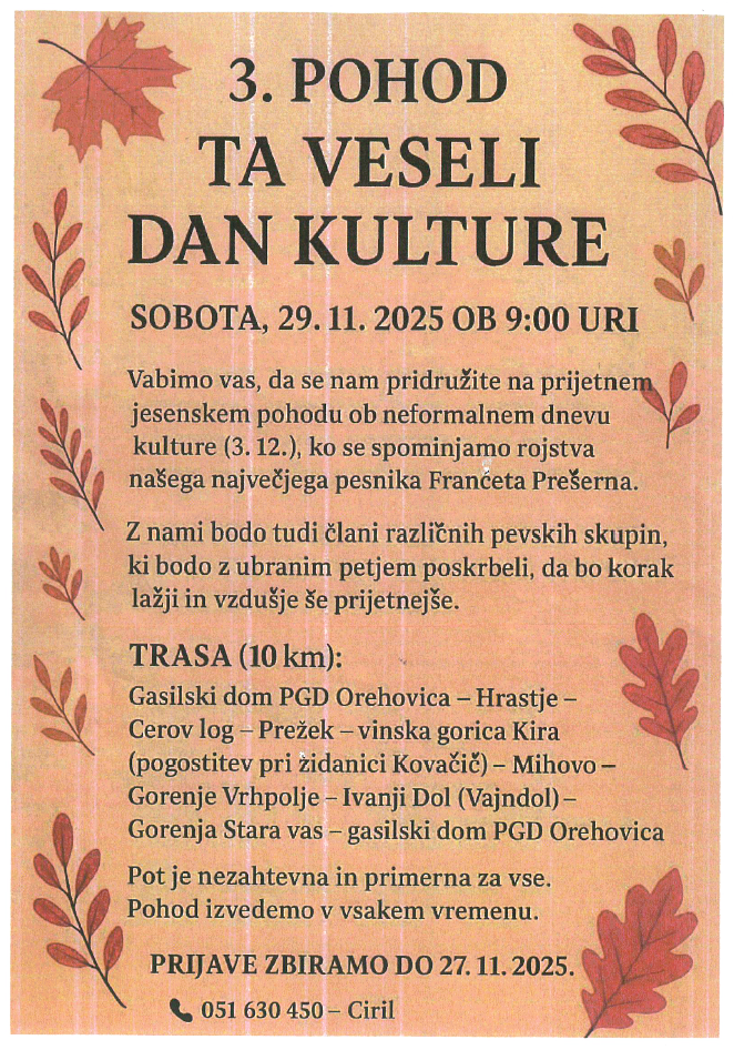 3. pohod Ta veseli dan kulture